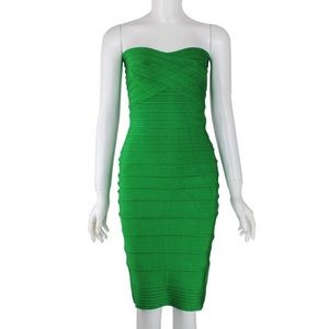 NWT Emerald green bandage strapless dress